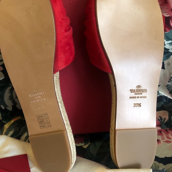 Valentino red espadrilles slides size 8-9 - Picture 2 of 4